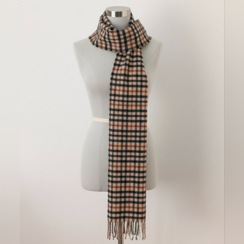 VINTAGE DAKS London 100% Cashmere Tartan Plaid Scarf | Made in Scotland | Unisex